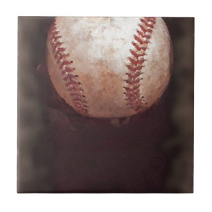 Vintage-Style-Sepia-Baseball-Kunstwerk Fliese