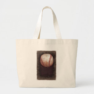 Vintage Style Sepia Baseball Kunstwerk Jumbo Stoffbeutel