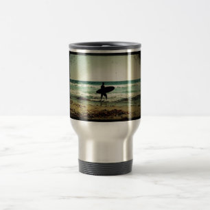 Vintage Style Surfer Silhouette Reisebecher