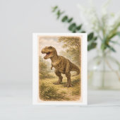 Vintage-Style T. Rex lllustration Postkarte (Stehend Vorderseite)