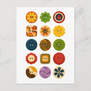 Vintage-Style-Tasten aus den 1970er Jahren Postkarte