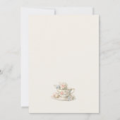 Vintage Style Tea Party Bridal Shower Einladung (Rückseite)