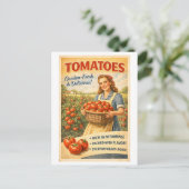 Vintage-Style Tomato Advertisement Postkarte (Stehend Vorderseite)