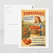 Vintage-Style Tomato Advertisement Postkarte (Vorne/Hinten)