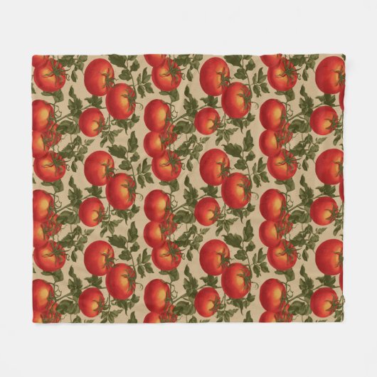 Vintage Style Tomatoes Fleecedecke (Vorderseite (Horizontal))