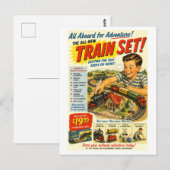 Vintage-Style Train Set Advertisement Postkarte (Vorne/Hinten)