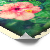 Vintage Style Tropical Hibiskus Blume Poster (Ecke)