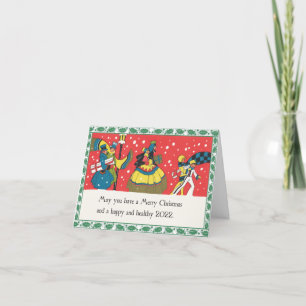 Vintage-Style "Victorian Shoppers" Weihnachtskarte Feiertagskarte