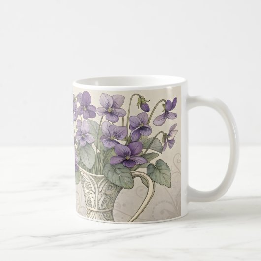 Vintage Style-Violets Kaffeetasse (Rechts)