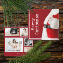 Vintage Style Weihnachtsmann Custom 5 Foto Flach F