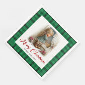 Vintage Style Winterlandschaft Personalisierte Ser Serviette (Ecke)