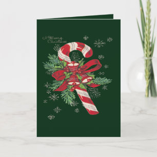 Vintage-Style Zuckerrohr-Merry-Christmas Feiertagskarte