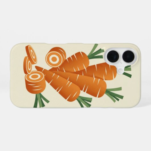 Vintage Stylized Carrots iPhone 16 Hülle (Rückseite (Horizontal))