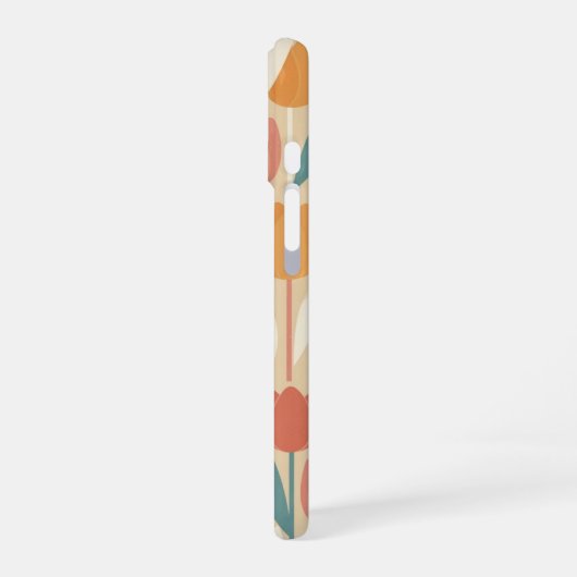 Vintage Stylized Tulips iPhone 16 Hülle (Linke Seite)