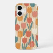 Vintage Stylized Tulips iPhone 16 Hülle (Rückseite)