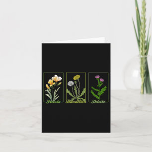 Vintage subtile Blume Freesia Dandelion Thistle Karte