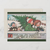 Vintage Suche nach dem Weihnachtsbaum Postkarte (Vorne/Hinten)
