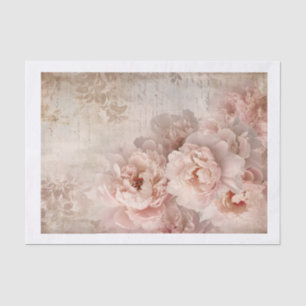 Vintage Suche nach großen rosa Rosen und Textsamml Seidenpapier