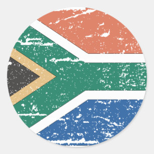 Vintage Südafrika-Flagge Runder Aufkleber