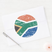 Vintage Südafrika-Flagge Runder Aufkleber (Umschlag)