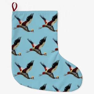 Vintage südafrikanischer Kronenkranich-Flugkunst Großer Weihnachtsstrumpf