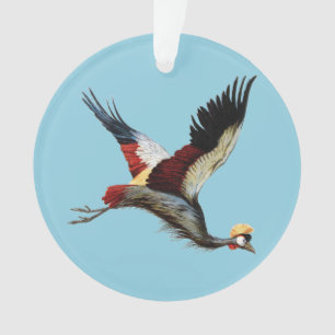 Vintage südafrikanischer Kronenkranich-Flugkunst Ornament