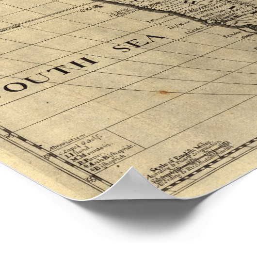 Vintage Südamerika-Karte, 1690er (ca.) Poster (Ecke)