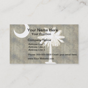 Vintage Südkarolina-Fahne Visitenkarte