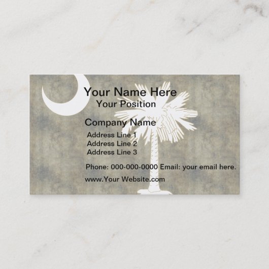 Vintage Südkarolina-Fahne Visitenkarte (Vorderseite)