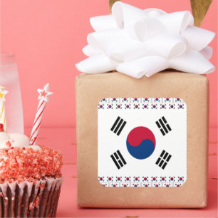 Vintage Südkorea Quadratischer Aufkleber