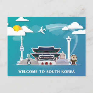 Vintage Südkorea Seoul berühmtes ikonisches Wahrze Postkarte