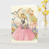 Vintage Südliche Belle Birthday Card Karte (Gelbe Blume)