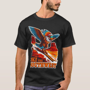 Vintage-Südwest-Ski-Abenteuer-Themen-Skifahrer Ea T-Shirt