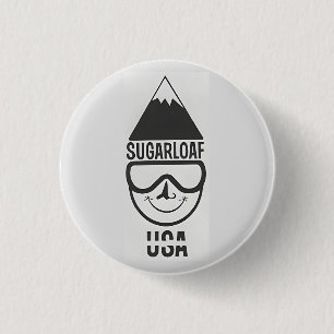 Vintage Sugarloaf Maine-Ski Resort New England Button