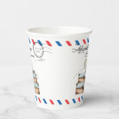 Vintage Suitcase Baby Shower Boy Adventure Postal Pappbecher (Links)