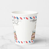 Vintage Suitcase Baby Shower Girl Adventure Postal Pappbecher (Rechts)