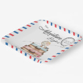 Vintage Suitcase Baby Shower Girl Adventure Postal Pappteller (Gewinkelt)