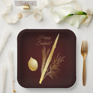 Vintage-Sukkot-Festival jüdischer Feiertag Lulav E Pappteller