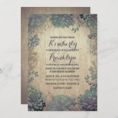 Vintage Sukkulenten Rustikale Hochzeit Einladung (Vorne/Hinten)