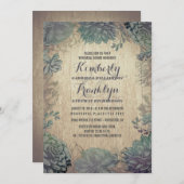 Vintage Sukkuline Rustikale Probe Abendessen Einladung (Vorne/Hinten)