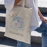 Vintage Sukkuline Tragetasche<br><div class="desc">Elegante Hochzeitsreisetaschen mit Brautpavillon mit Aquarelltafeln, pastellfarbenen Blume und Sukkulenten und einer leicht zu personalisierenden Namensvorlage.</div>