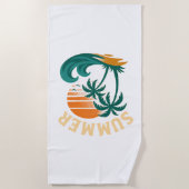 Vintage Summer Beach Vibes Strandtuch (Vorderseite)