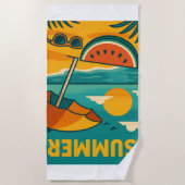 Vintage Summer Beach Vibes Strandtuch (Vorderseite)