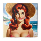 Vintage Summer Pin-up Fliese (Vorderseite)