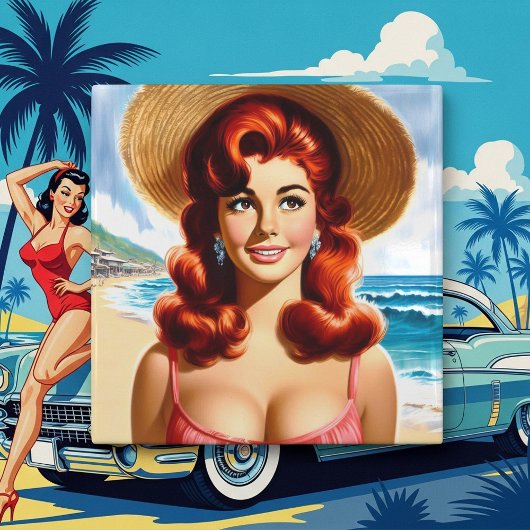 Vintage Summer Pin-up Fliese