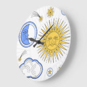 Vintage Sun and Moon Große Wanduhr (Winkel)