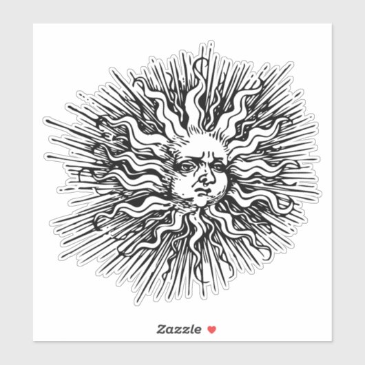 Vintage Sun Aufkleber (Blatt)