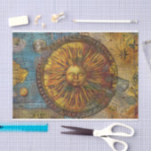 Vintage Sun Map Junk Journal Decoupage Seidenpapier (Handwerk)