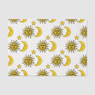 Vintage Sun-Mond-Sternchen-Vereinbarung Seidenpapier