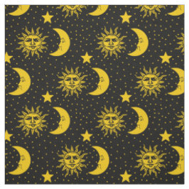 Vintage Sun-Mond-Sternchen-Vereinbarung Stoff